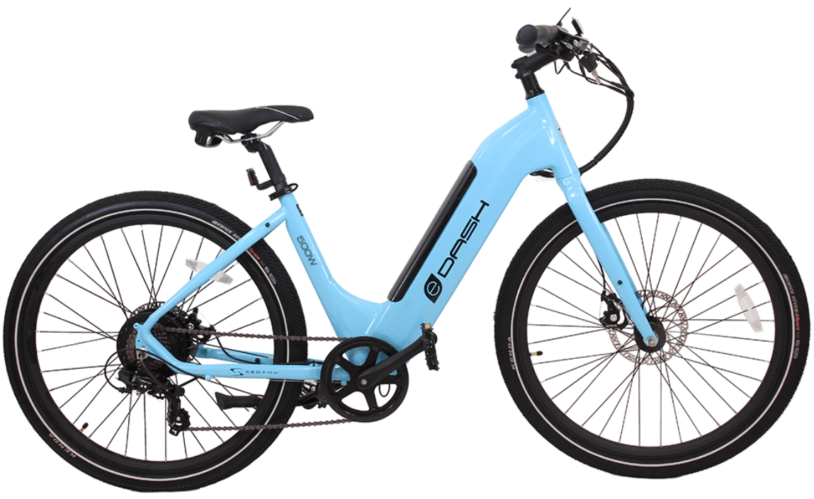 Edash electric bicycles on a white background