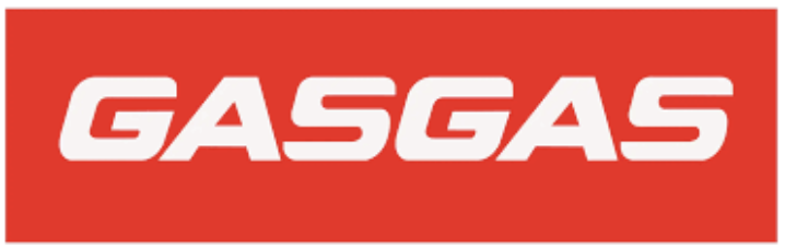 The gasgas logo on a red background.